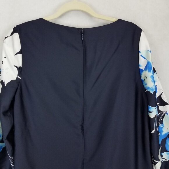 NEW The Limited Luxe Collection L Floral Shift Dress 3/4 Sleeve in Navy Blue - Picture 7 of 13